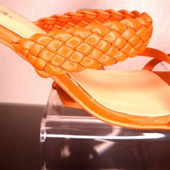 Veda Women's Orange Braided Heeled Sandals - Picture 9 of 13